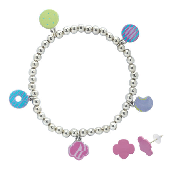 Bright Cookies Stretch Charm Bracelet & Earrings Set